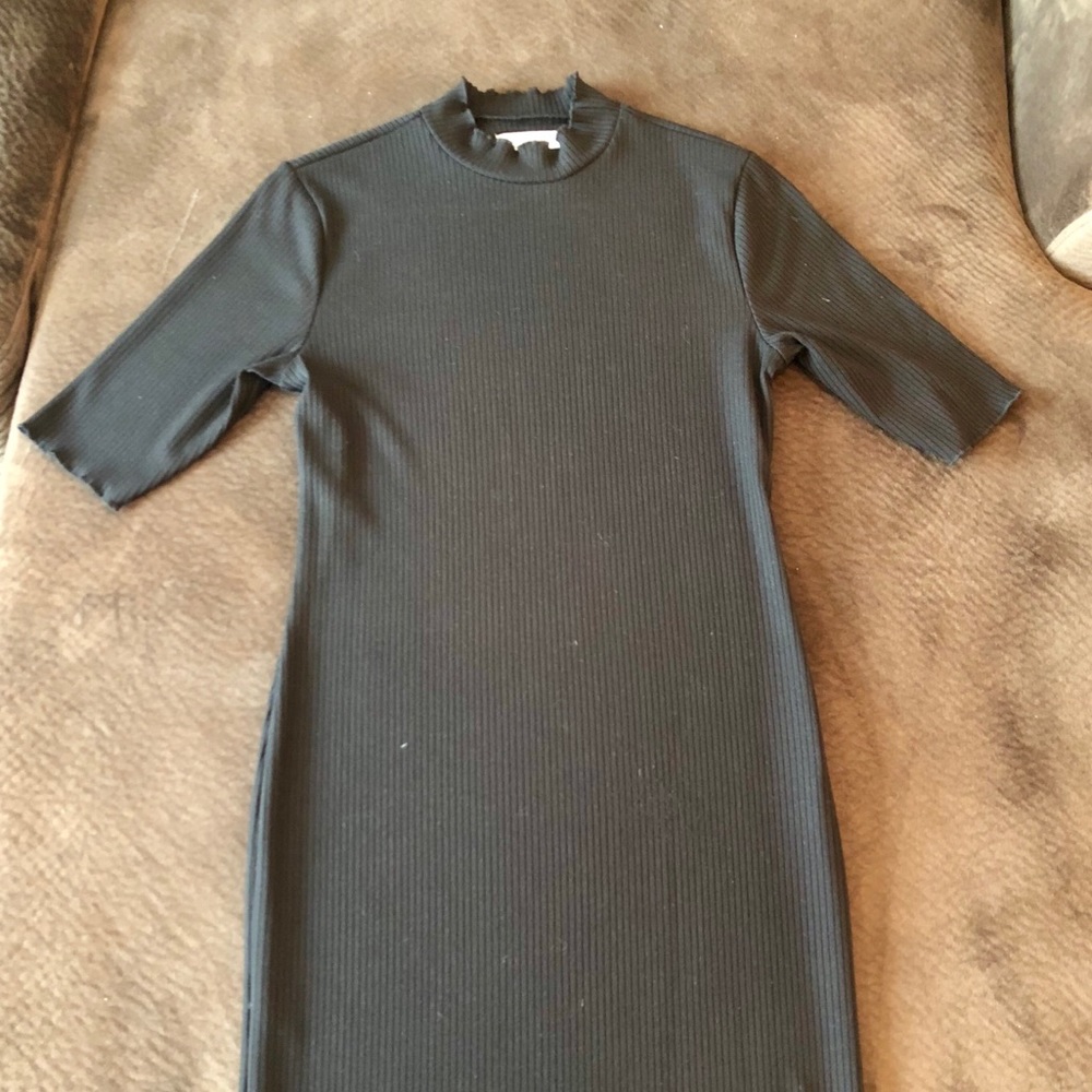 Urban Outfitters Black Ribbed Dress